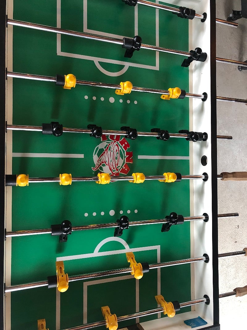 New foosball table in game room