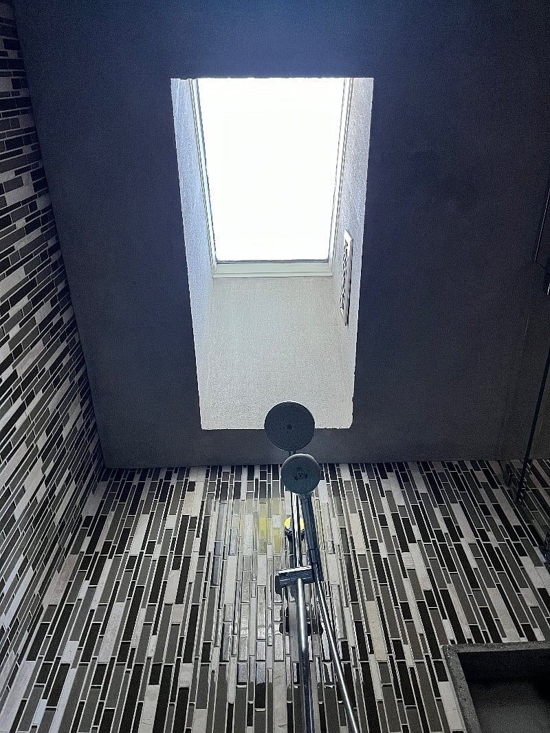 Sky light inside shower