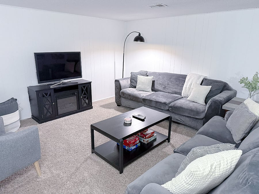 Spread out and relax on the plush sofas