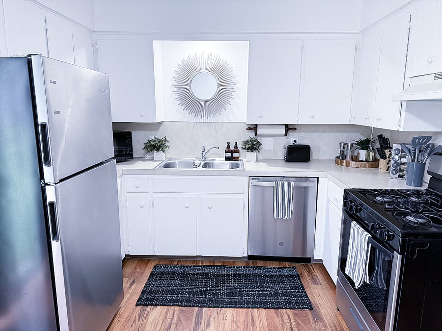 Kitchen is stocked with all of the cooking essentials & necessities