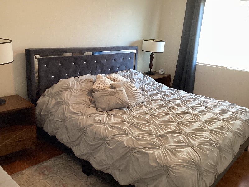 Bedroom #1. King size bed with walk in closet.