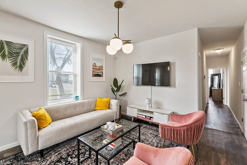Welcome to Camden, New Jersey! This mid-century modern row home is the perfect location for guests that want to enjoy Philly & Camden in a more peaceful area.
