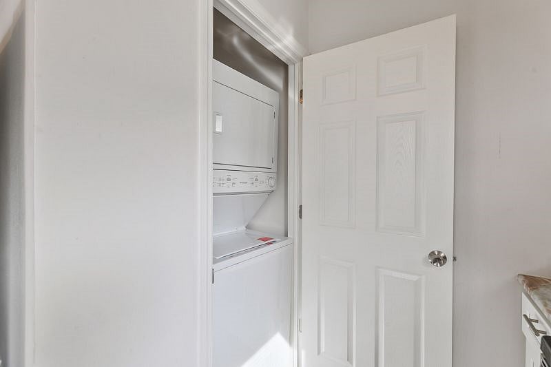 There is an in-unit stacked washer & dryer unit in the home.