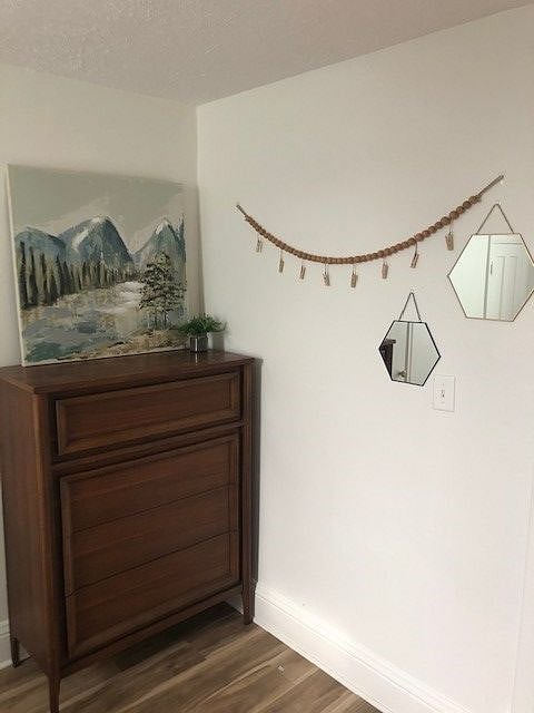Bedroom one - storage and cute decor