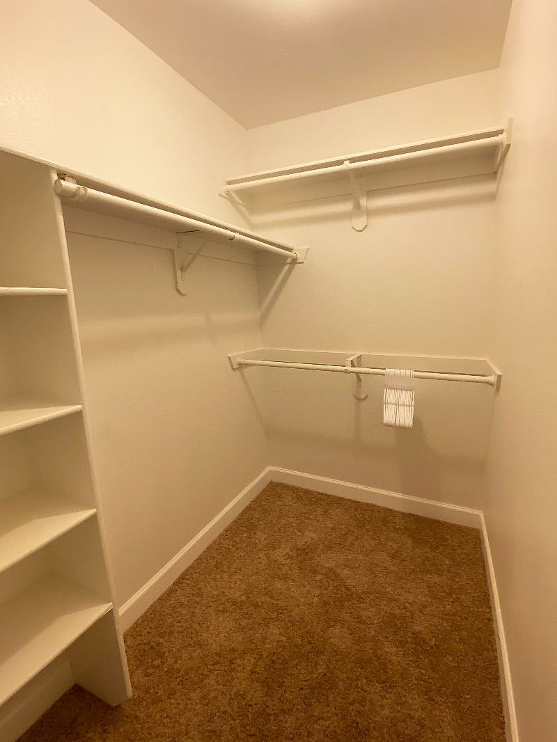 Walk-in closet in bedroom