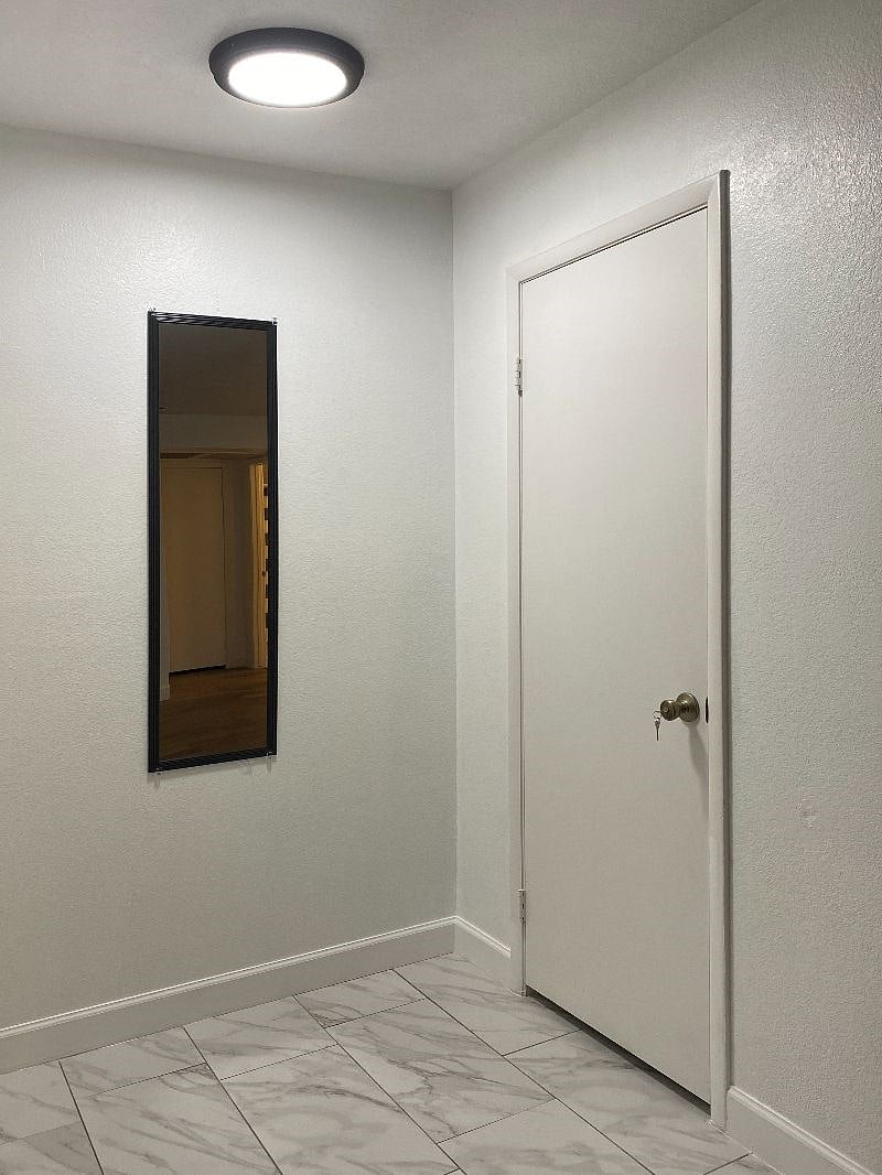 Coat closet in entryway