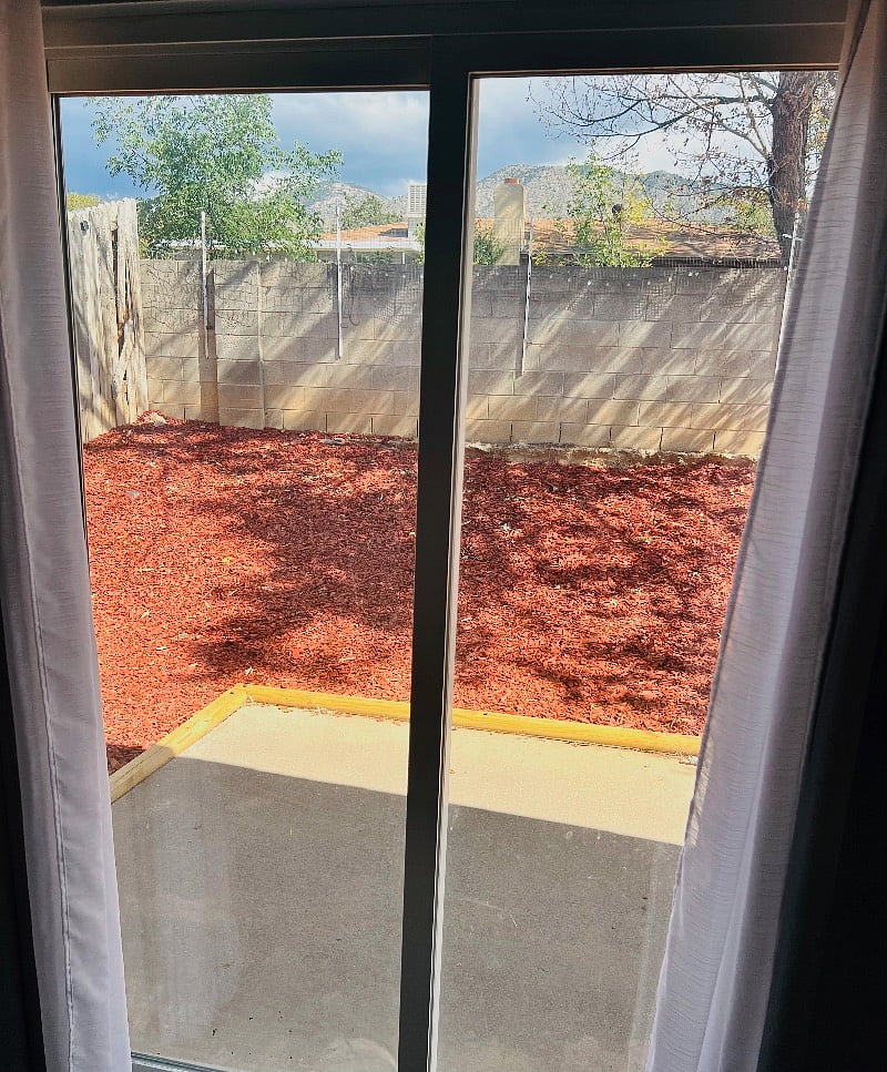 Master Bedroom Slide-door to backyard with Mountain View.