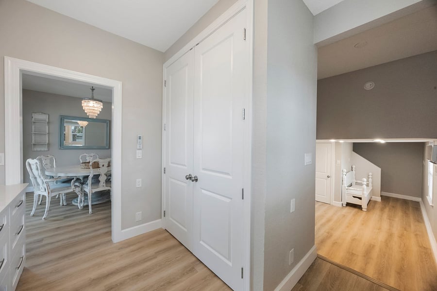 dining room, laundry and hall to upstairs bedroom