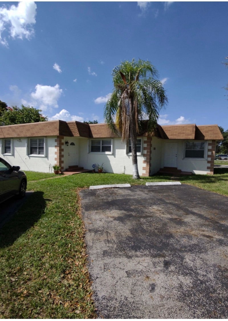 Exterior unit A (on the right), unit B (on the left)