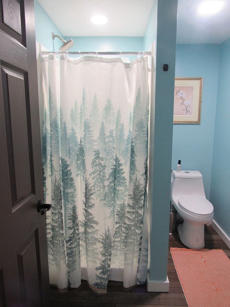 shower stall & toilet