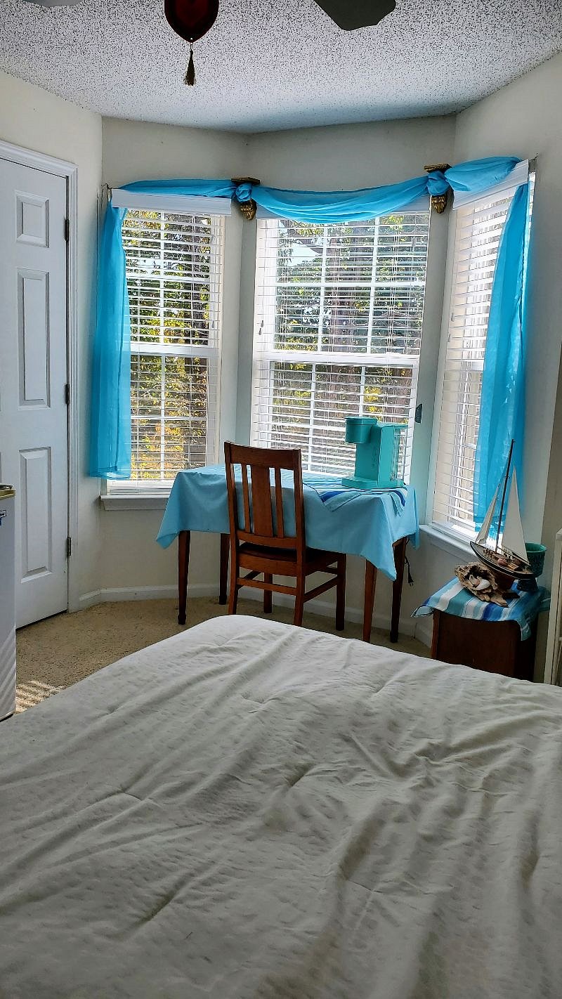 Cozy private Master bedroom/bath, add in the comforts of home with a peaceful, private wooded ...