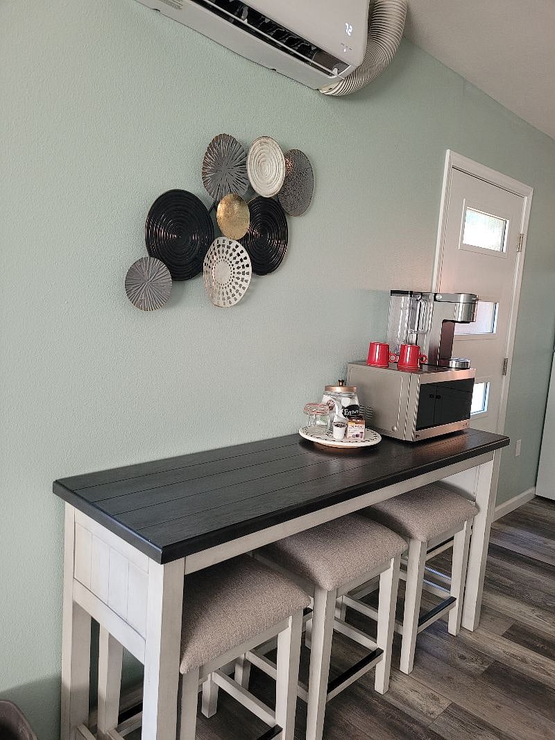 Eating nook / Coffee Bar/ and Microwave.  Can double as work station for laptop. 
