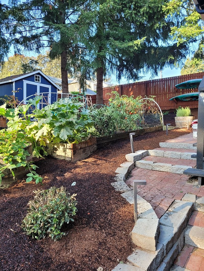 Yard outside private enrrance 