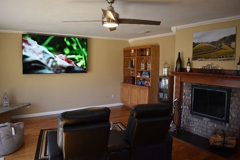 85" TV in second floor living room
