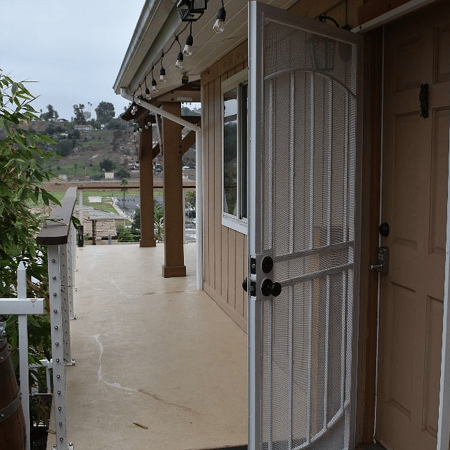 Second level entrance to rental living room