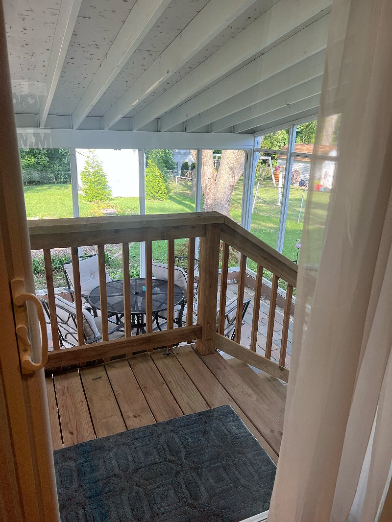 Covered Patio, with new stairs.