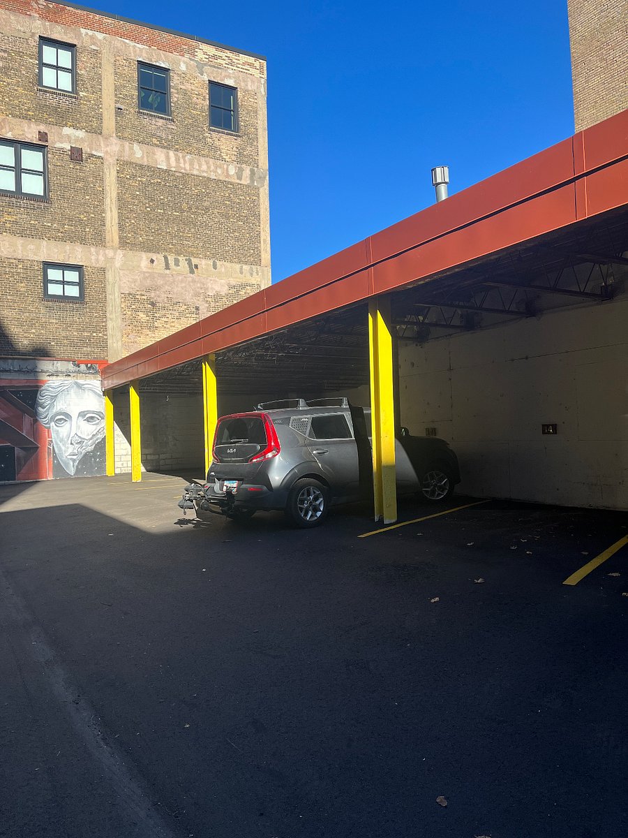 This is the parking spot where the Kia Soul is parked, spot number 17.