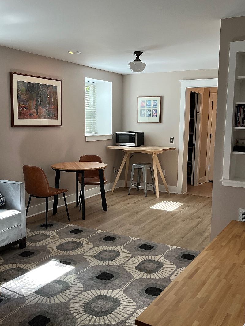 Main living area with sunny, southern daylight.