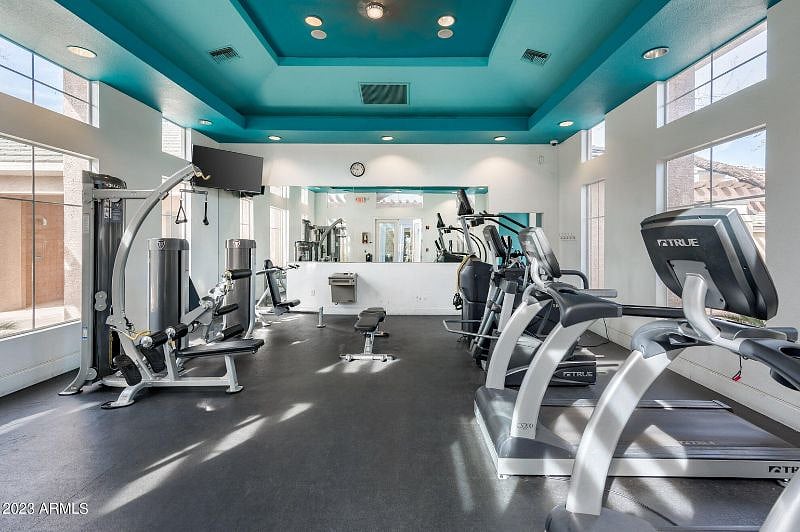 Gym is located in the clubhouse.