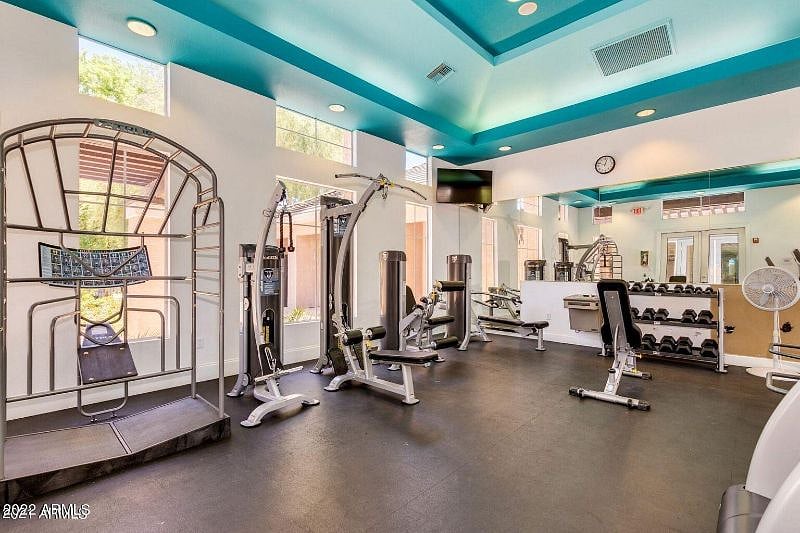 Community gym located in the clubhouse.