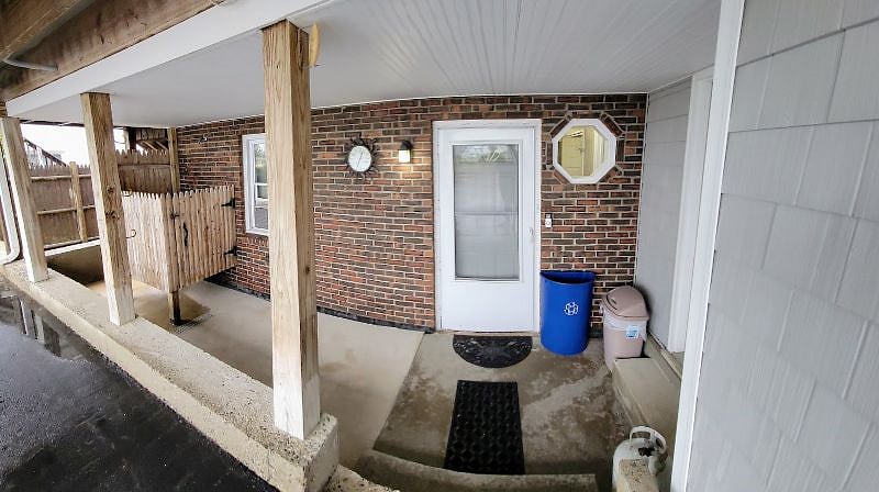 Entryway and outside shower