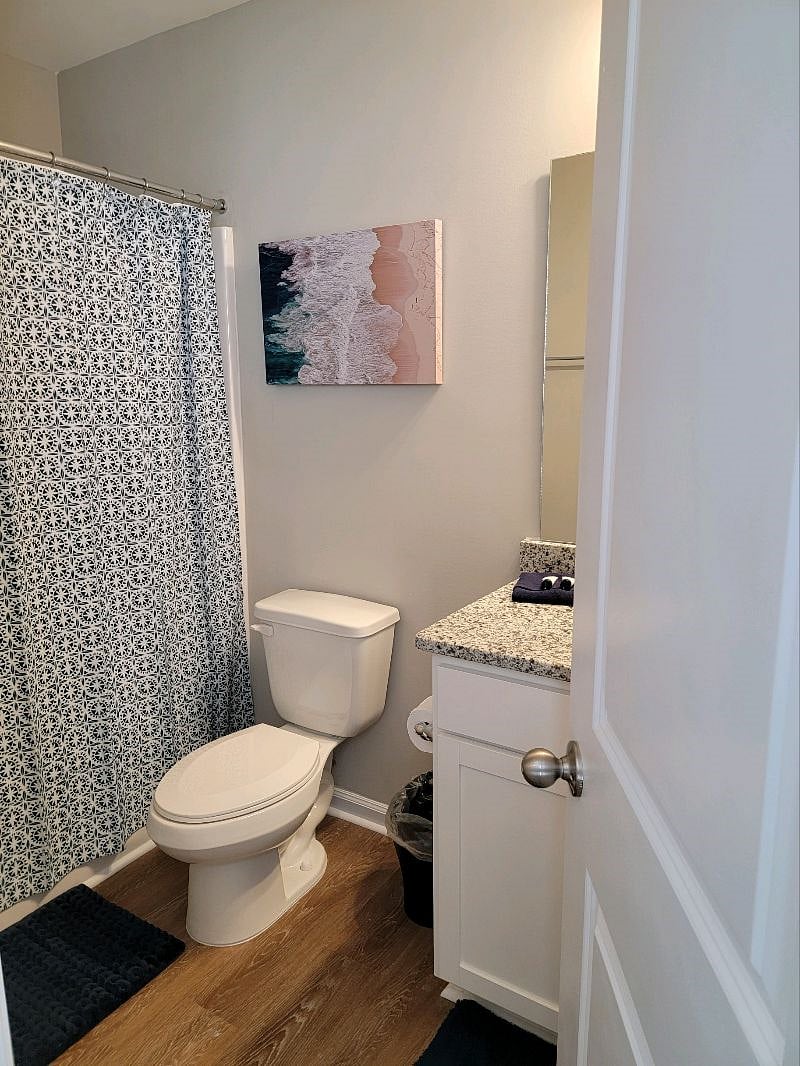 Take baths in this COASTAL inspired bathroom.