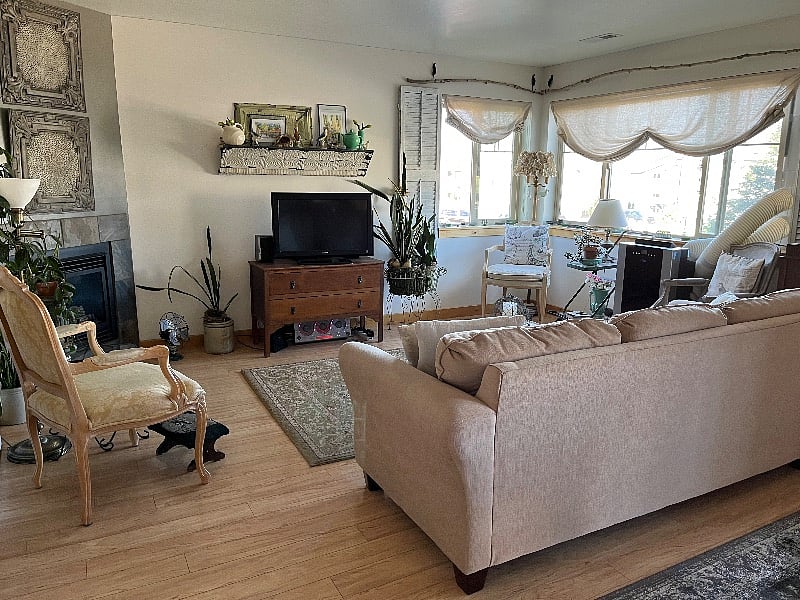 Living room showing window view