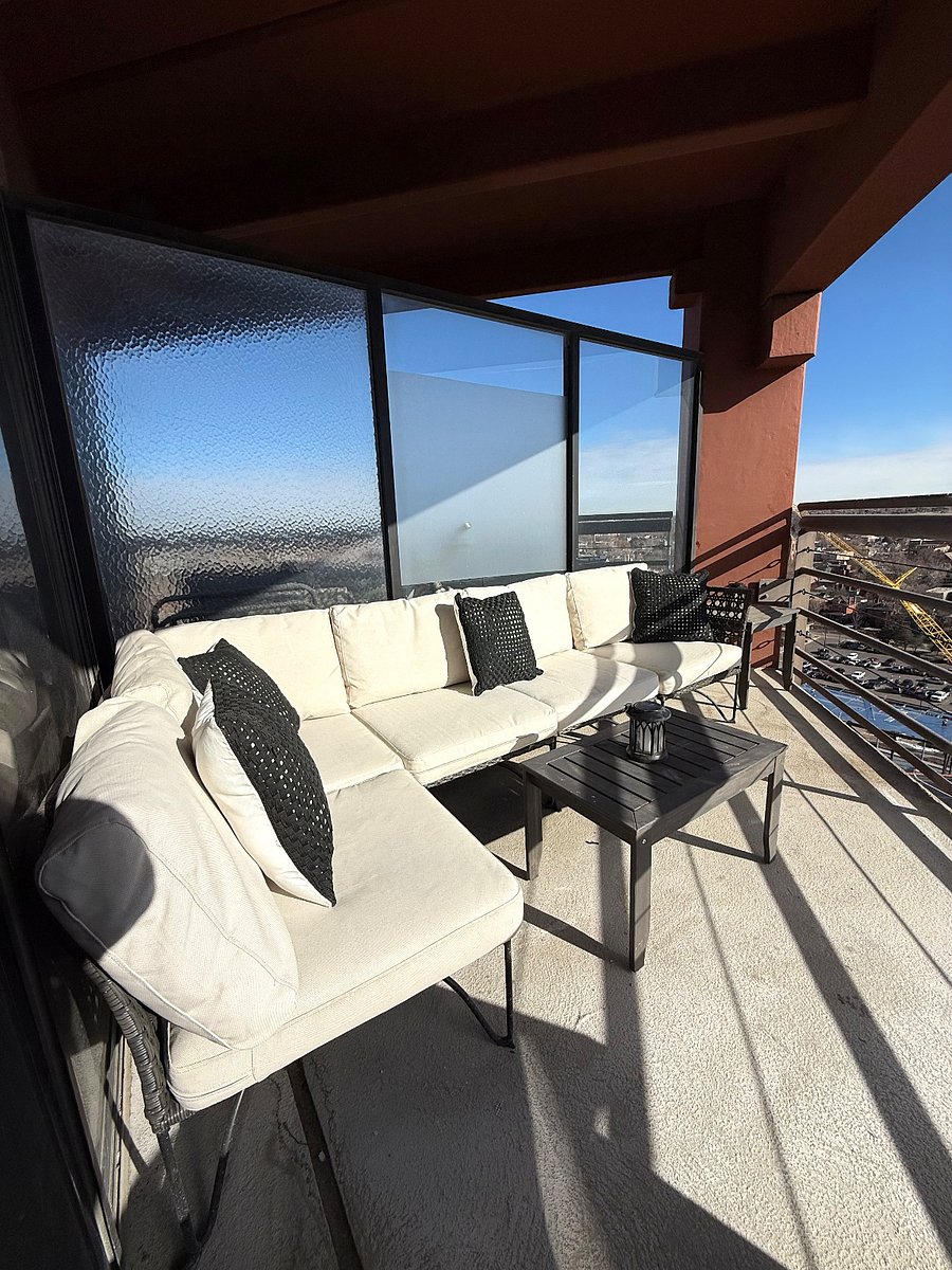New sectional sofa out on private balcony