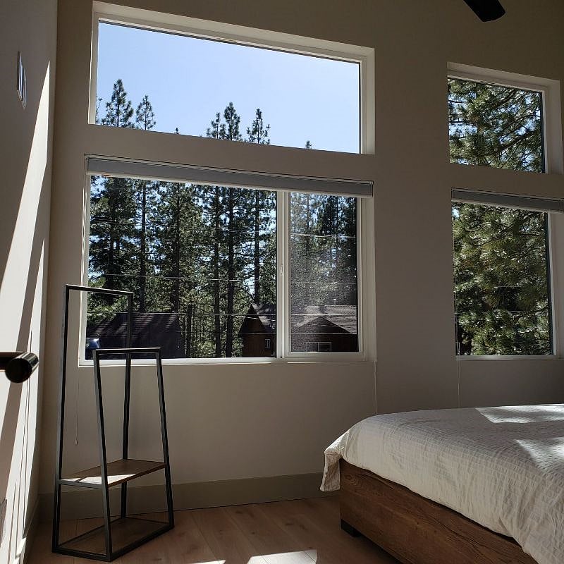Beautiful mountain and forest view from bedroom windows.