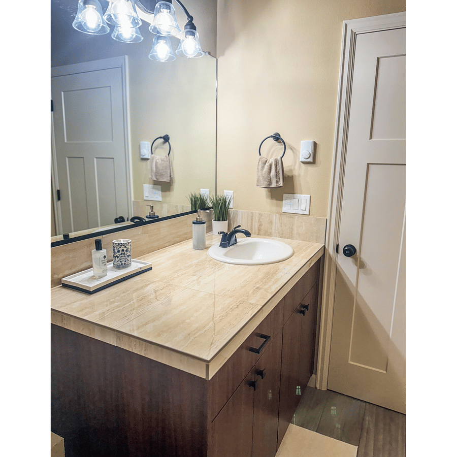 View of Full Bathroom includes a double vanity 