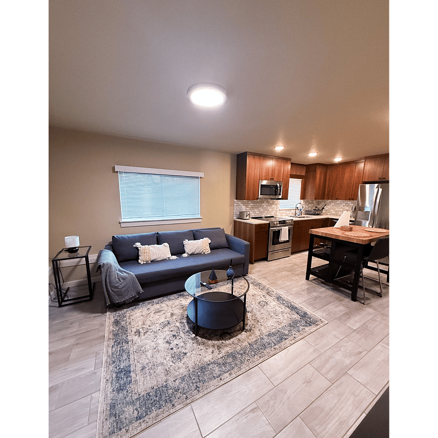 View of Kitchen with living room area 