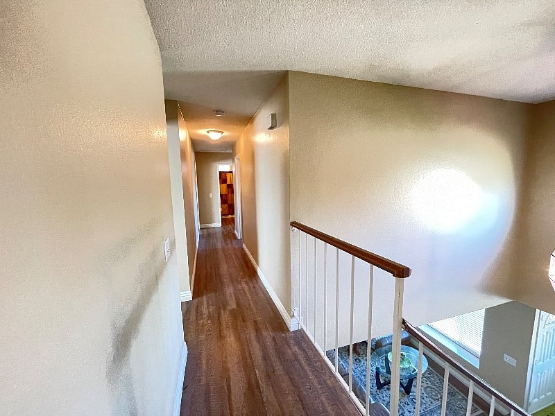 Upstairs hallway and view from stair landing