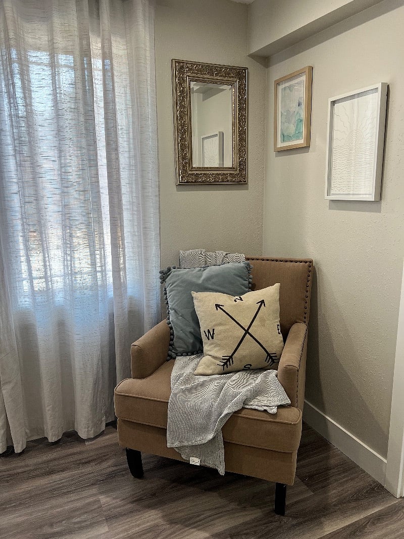 Comfy reading nook in the living room