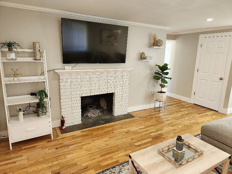 Living room, the doorway leads to the upstairs loft