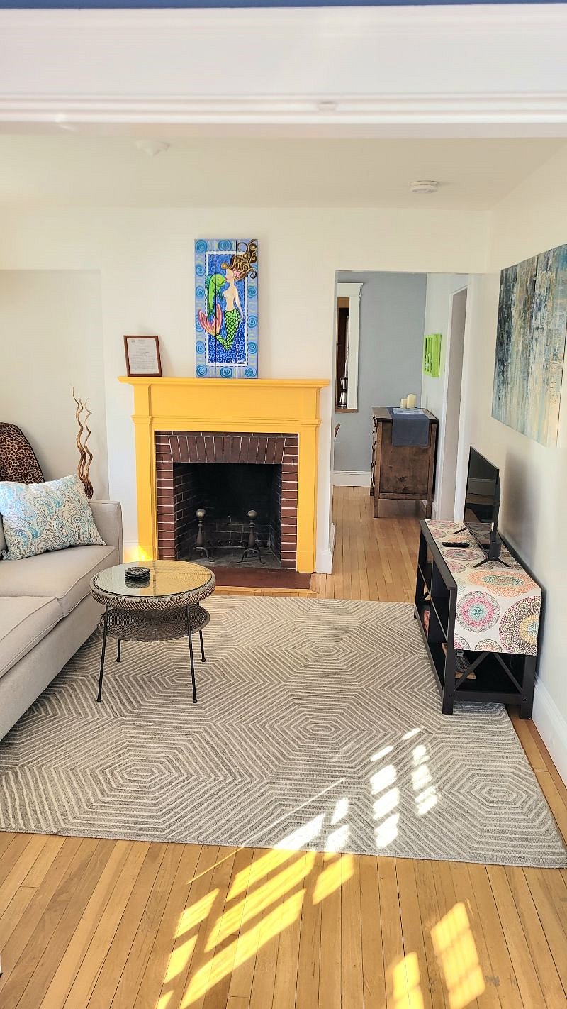 From the living room to the dining room.