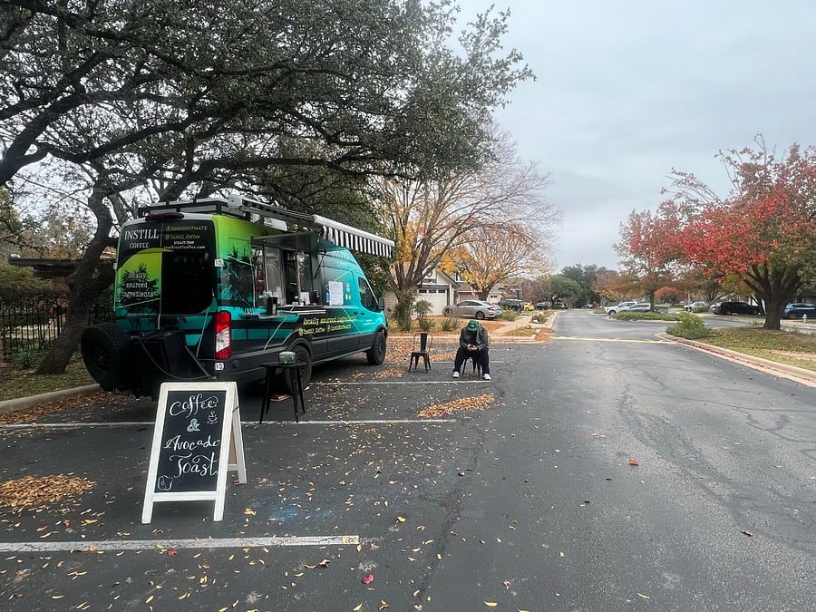 Community amenities include periodic food trucks.