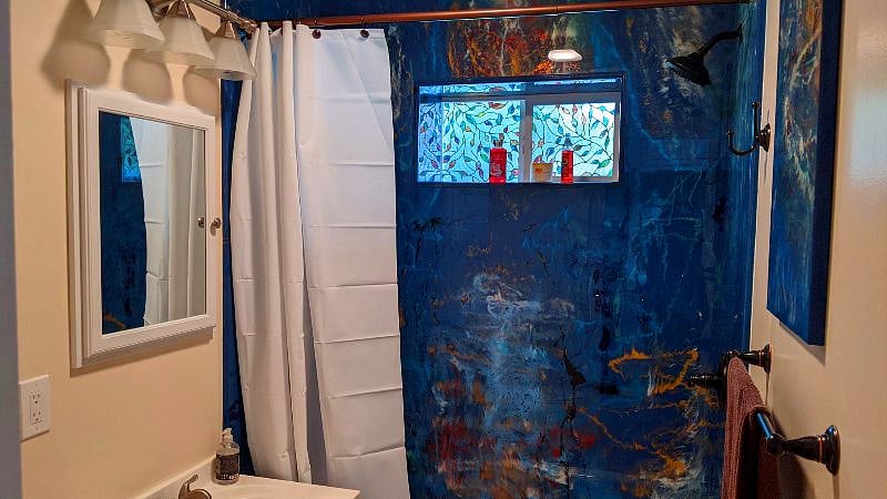 The bathroom surround was also custom created by me.