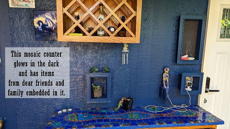 Your welcome note and the mosaic I created.
