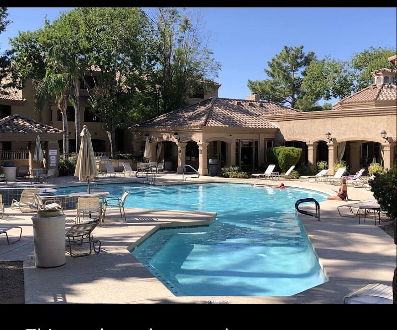 heated pool!! BBQ area // community club house// spa with dry and wet saunas and gym