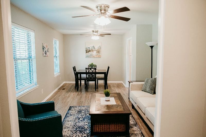 Living room looking towards dining area