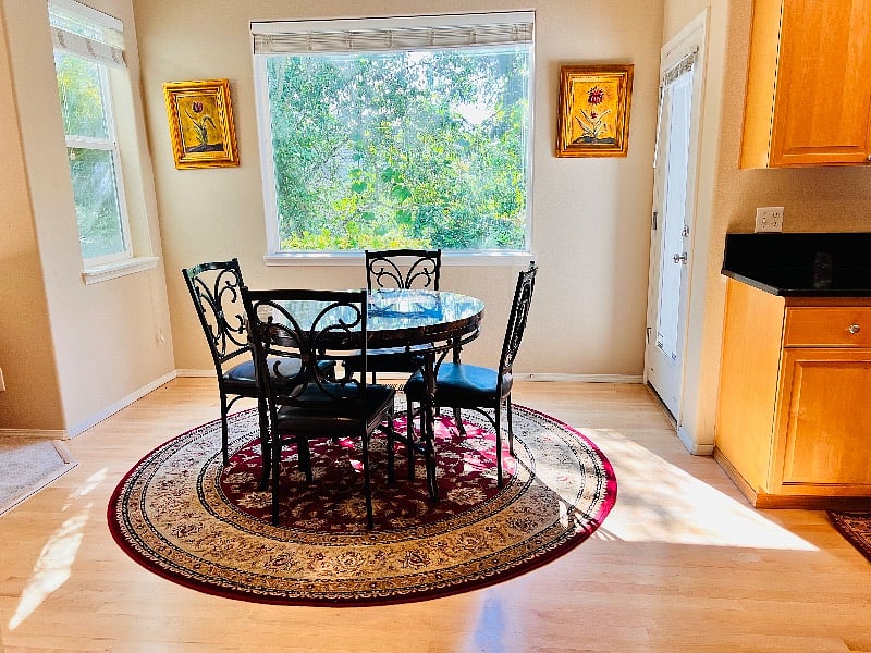 breakfast table with a view to the wilderness