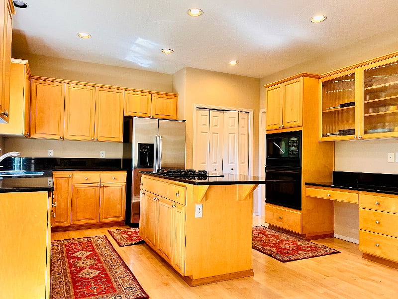 Kitchen with wooden floor