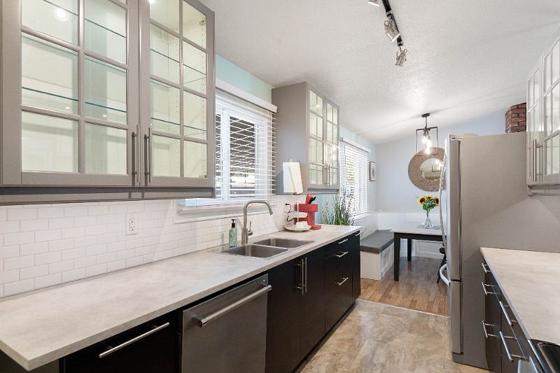 Ample kitchen counter space and storage