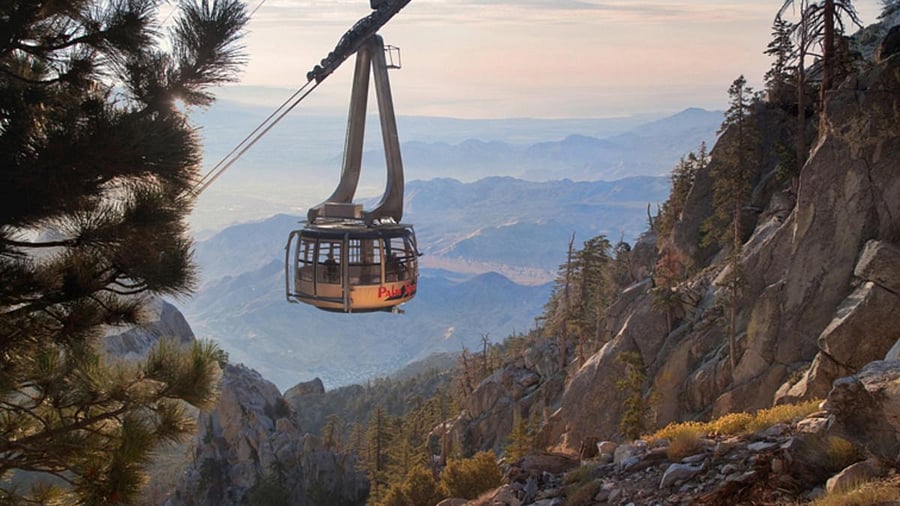 Palm Springs aerial tramway in the San Jacinto Mountain