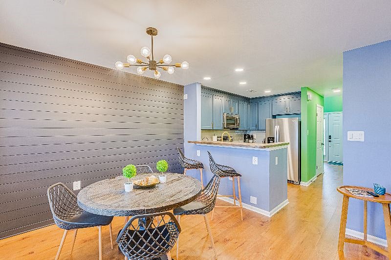 Fully open Kitchen/Dining/Living means the vibe doesn't stop! Enough dining seating for 6 people