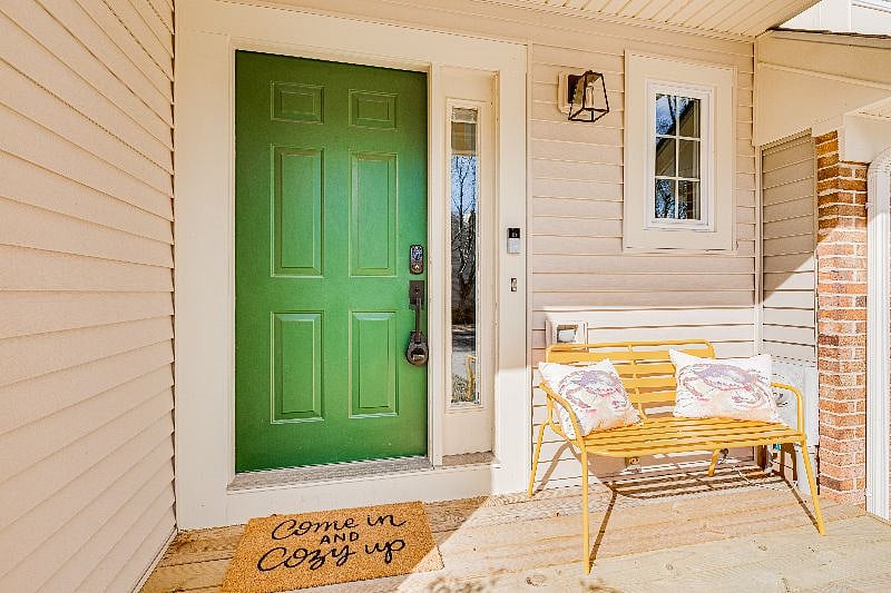 Come on in! Our front entryway is covered from the elements