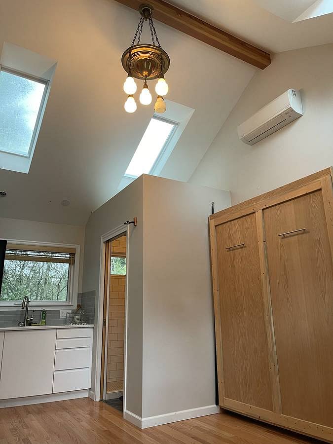 Murphy Bed with Efficient Mini Split above it (for AC and heat)