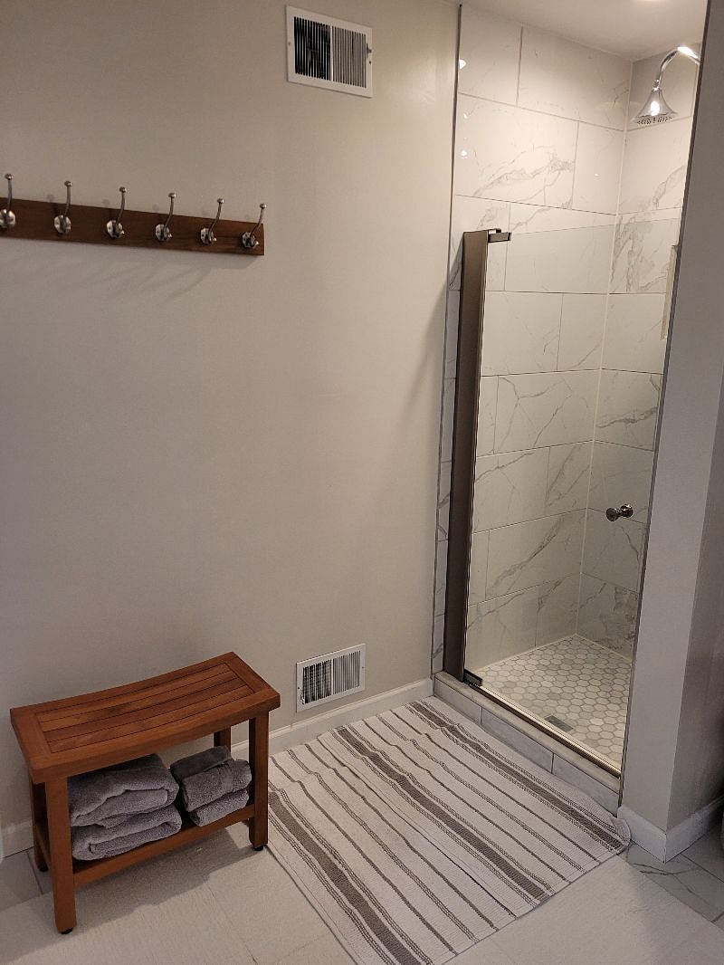 Shower in Mstr. Bath on third floor.
