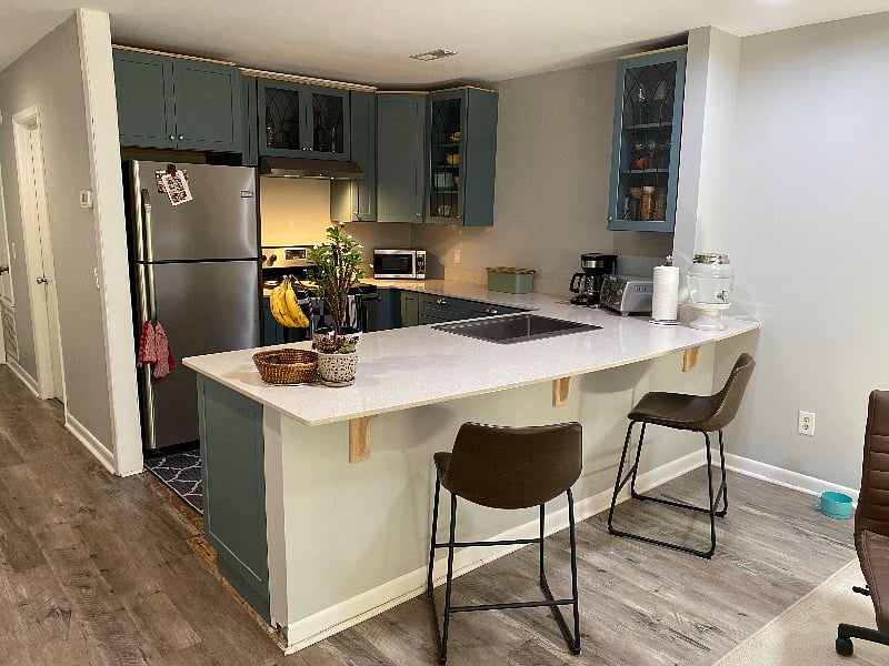Open concept kitchen to living room