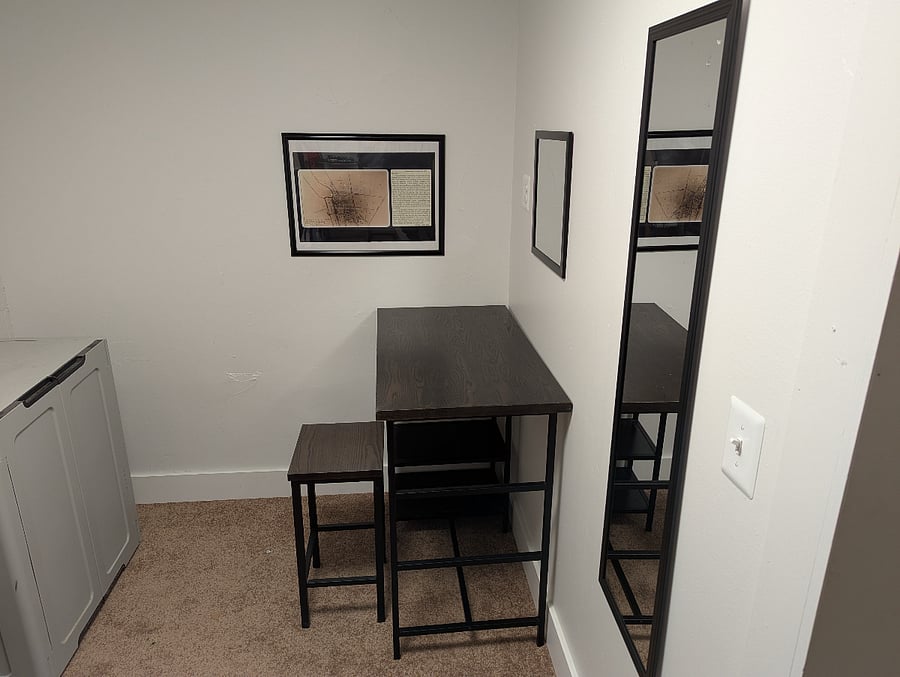 Walk-in closet with vanity/mirror